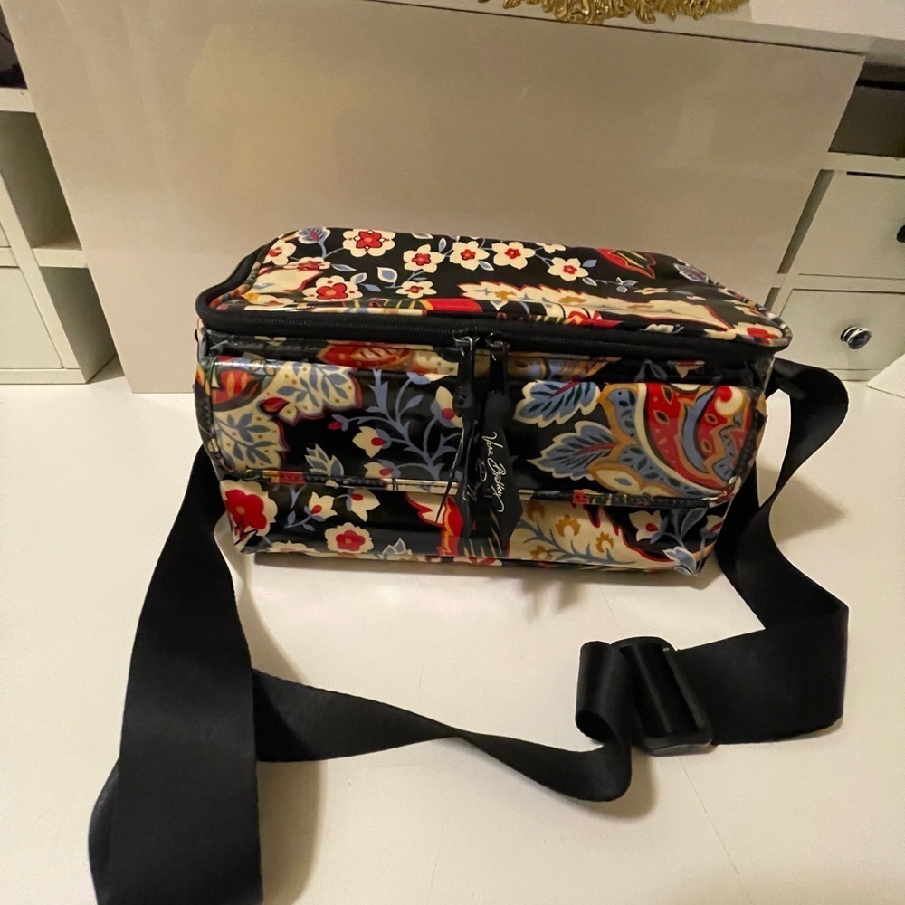 Vera Bradley Mini Cooler Floral Blac Insulated Coated Lunch Bag Sack... - Picture 11 of 12